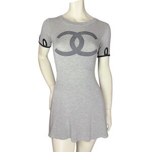 CatWalk Mini Dress Grey Logo Graphic Y2K Sporty Chic Skater Style 2000's  XS